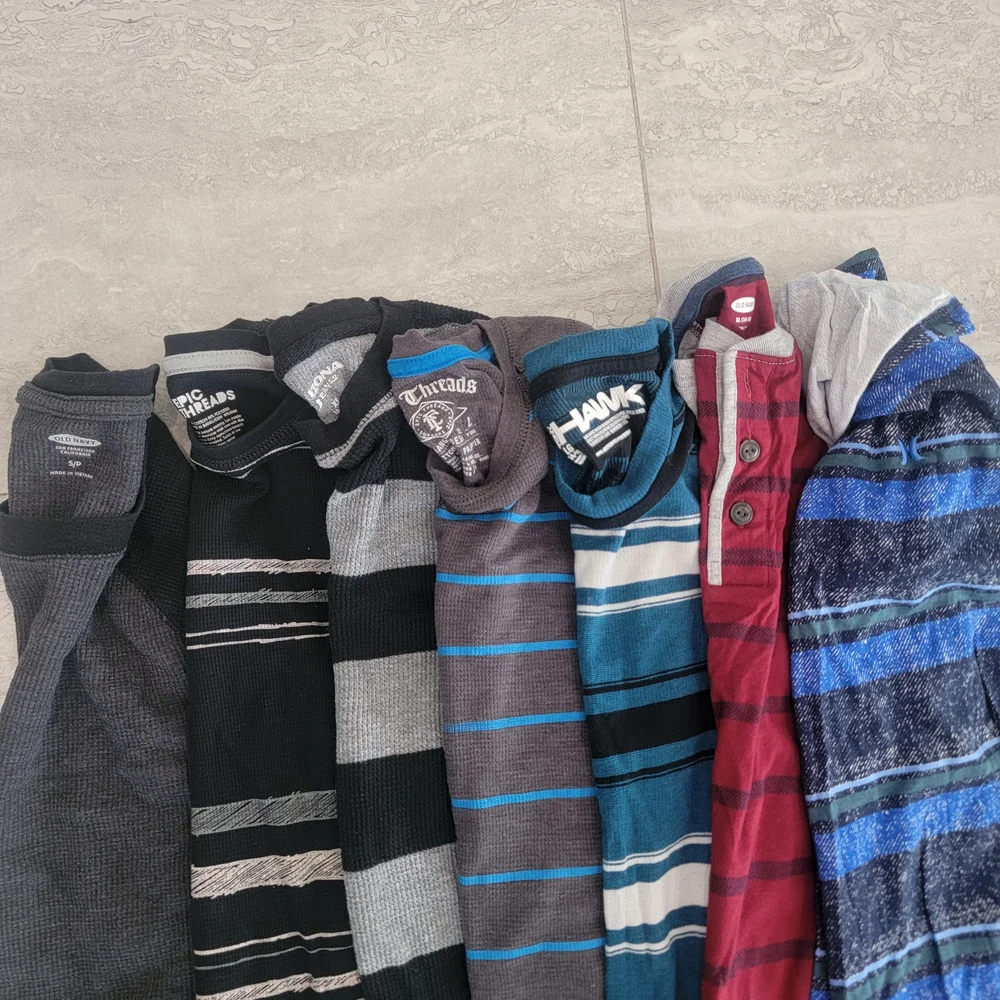 7 Shirts Variety Pack Tony Hawk Kids Striped Sweatshirts & Hoodies - Multicolor - Picture 2 of 2